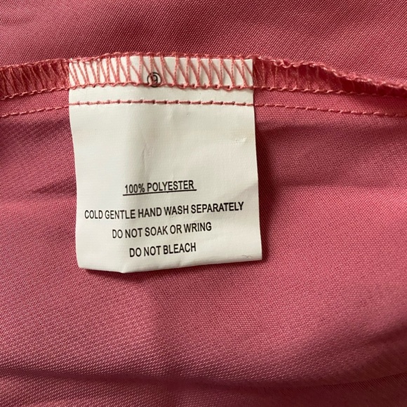 SAINTS+SECRETS Coral Off-Shoulder Babydoll Ruffle Tiered Tie-back Mini Dress M - Picture 9 of 10